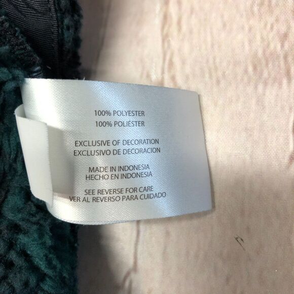 Eddie Bauer Women 1/4 Snap Button Fleece Sweater Size Medium Green Plaid B286 -9 - Picture 8 of 15